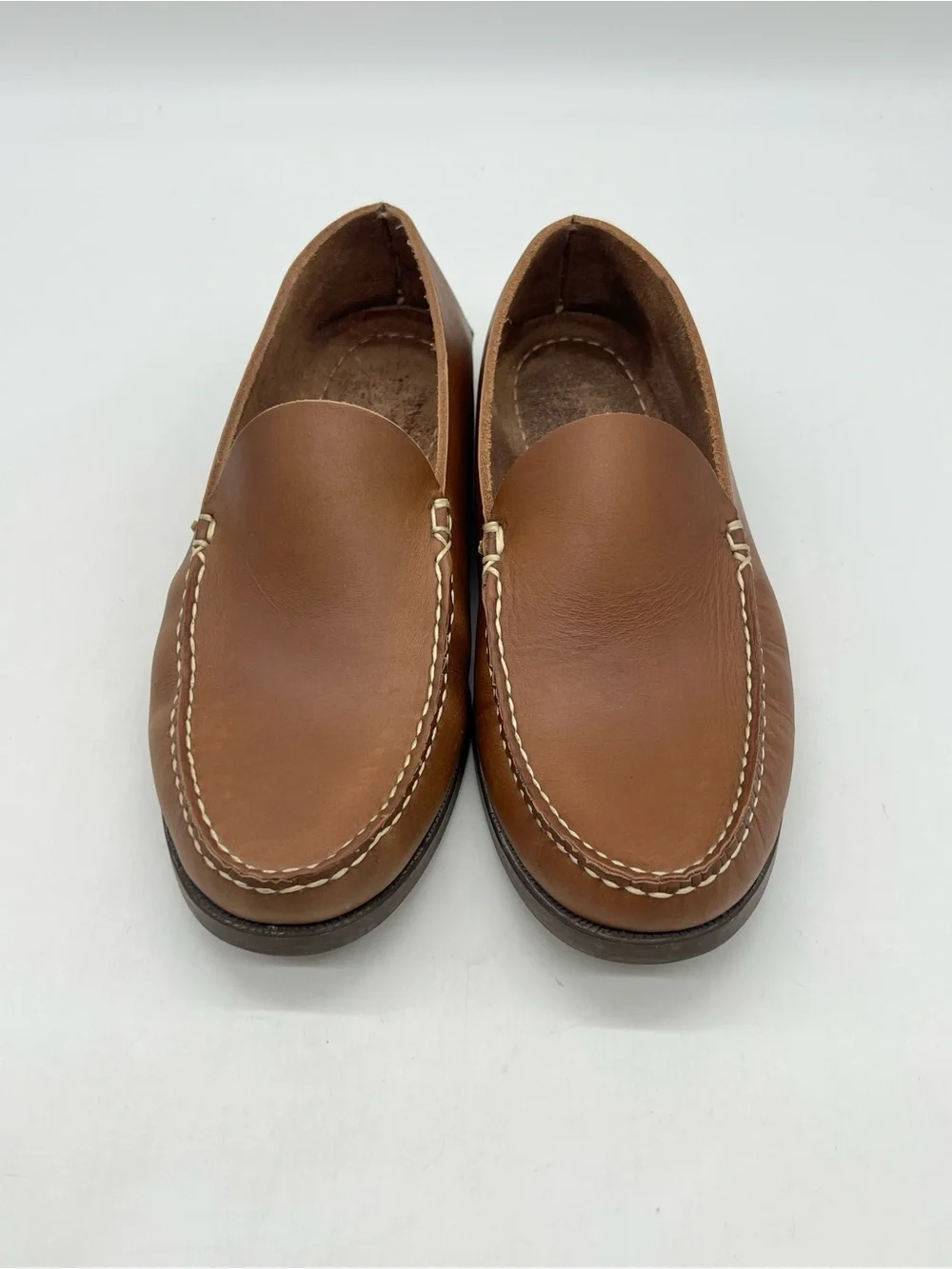 Oak Street Bootmakers Mens 10.5D Brown Leather Slip Moc Natural Chromexcel Shoes